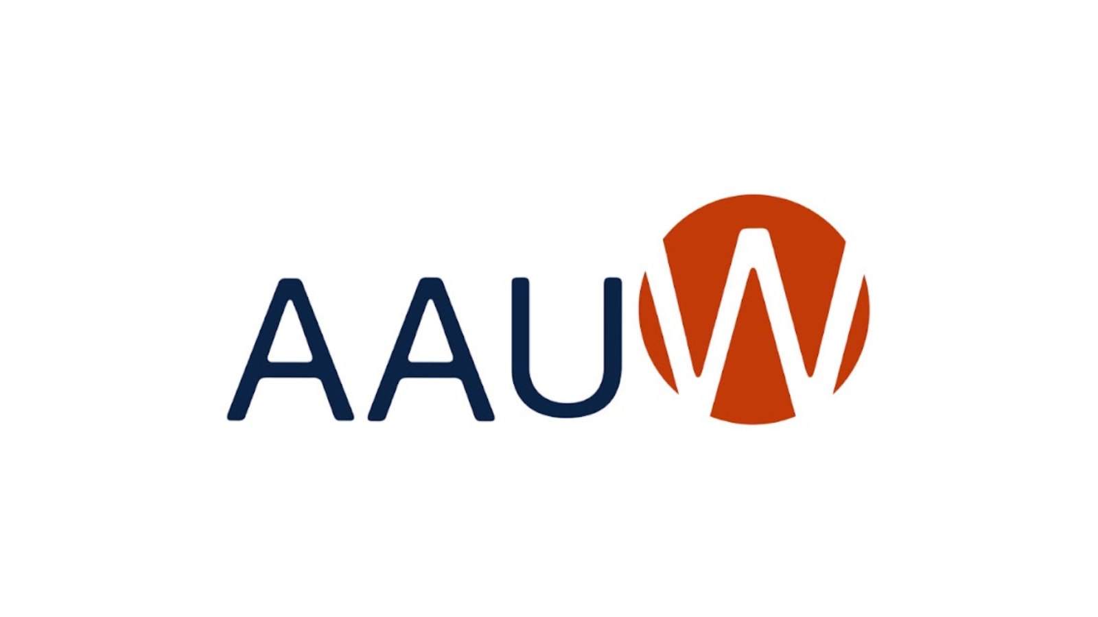 The AAUW logo is blue text on a white background