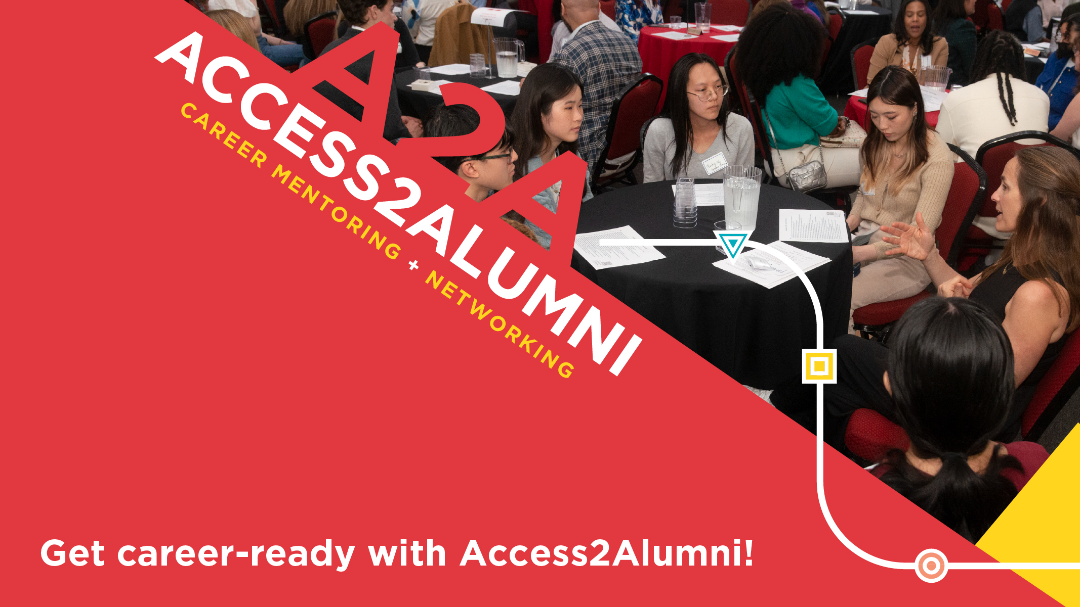 Access2Alumni graphic with branding and a photo from last year's event.