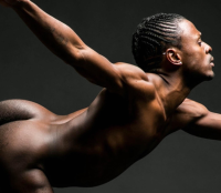nude image of a black male dancer who is moving 