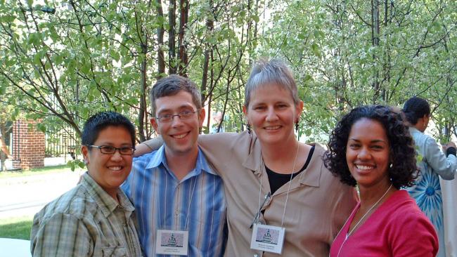 Four faculty from the LGBTQ Studies program pose for the camera