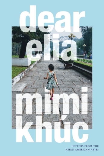 light blue background and image of a little girl walking down a road. Title of the book and author's name in translucent white block letters